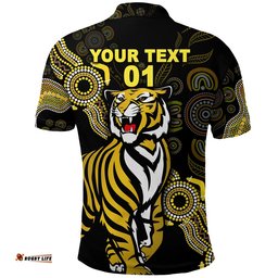 Custom Personalised Richmond Tigers Polo Shirt Simple Indigenous, Custom Text And Number - Amazing Aussie