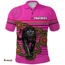 Custom Personalised Panthers Indigenous Polo Shirt Version Pink Alternate - Amazing Aussie