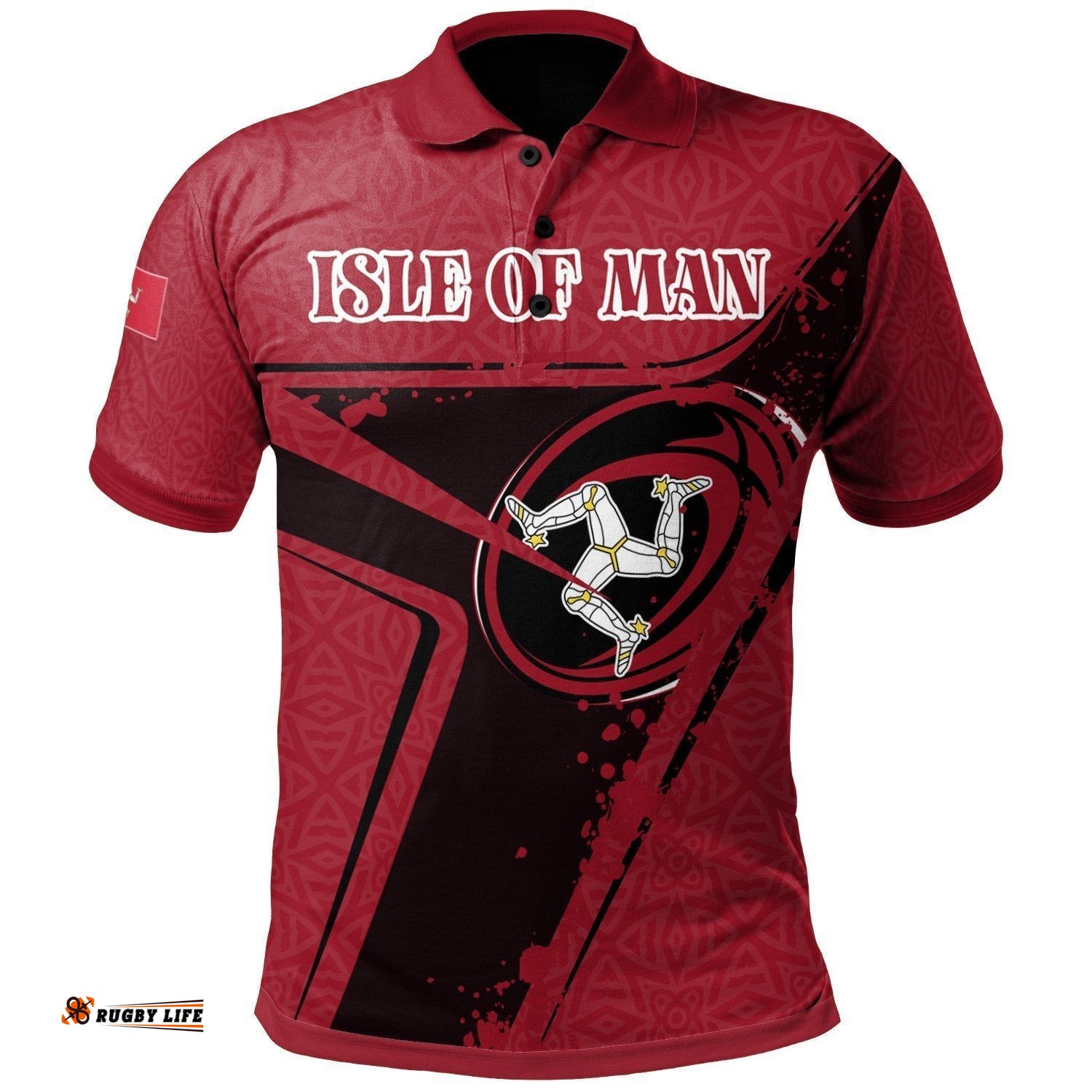 Custom Text Isle Of Man Rugby Personalised Polo Shirts - Isle Of Man Rugby - Amazing Aussie