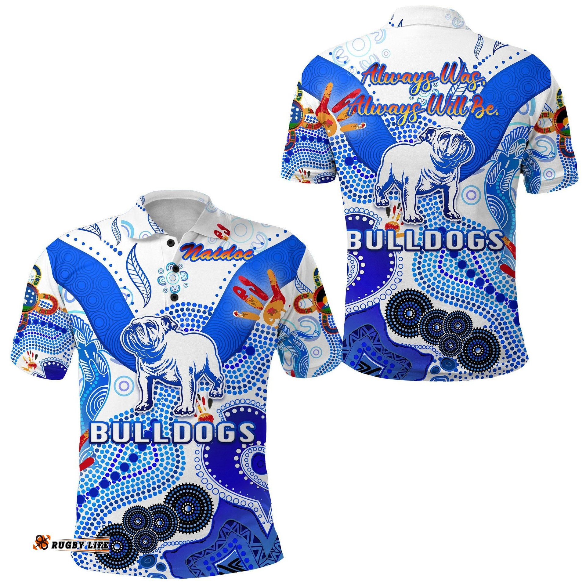 Canterbury-Bankstown Bulldogs Polo Shirt Naidoc Heal Country! Heal Our Nation - White - Amazing Aussie