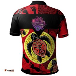 Aussie Aboriginal Polo Shirt With Foot Indigenous - Amazing Aussie