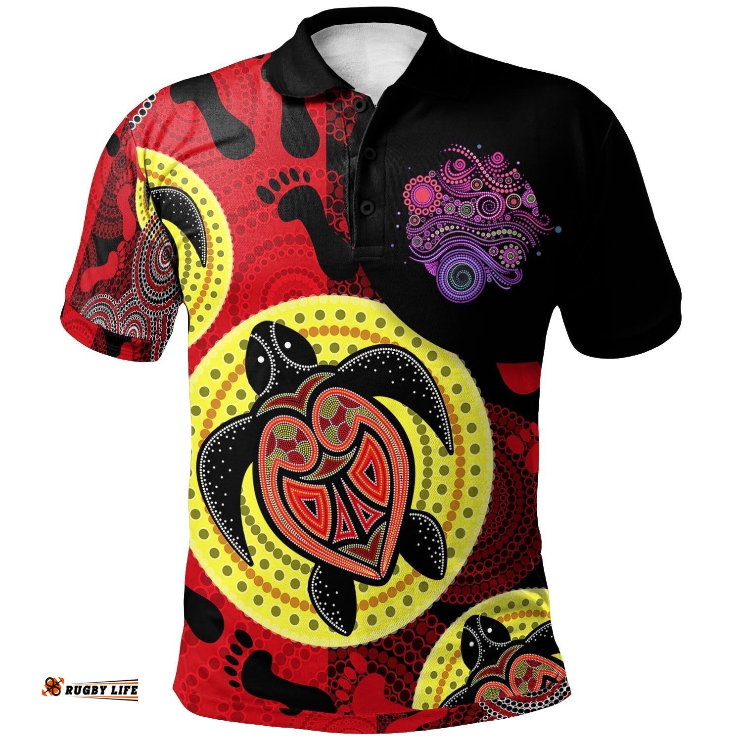 Aussie Aboriginal Polo Shirt With Foot Indigenous - Amazing Aussie