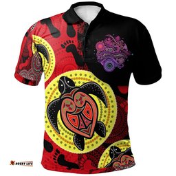 Aussie Aboriginal Polo Shirt With Foot Indigenous - Amazing Aussie