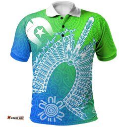Aussie Aboriginal Polo Shirt Torres Strait Islander Ocean Style - Amazing Aussie