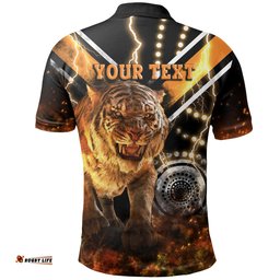 Custom Personalised Wests Tigers Polo Shirt Version Aboriginal Tiger 3D - Amazing Aussie