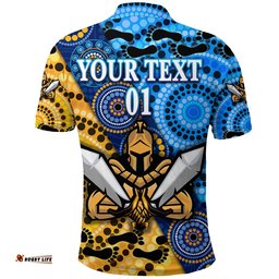 Custom Personalised Gold Coast Titans Polo Shirt 2021 Indigenous, Custom Text And Number - Amazing Aussie