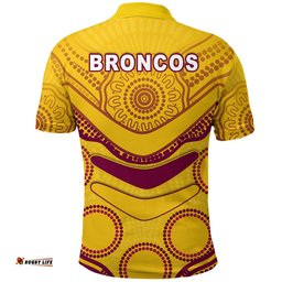 Broncos Indigenous Polo Shirt Gold - Amazing Aussie