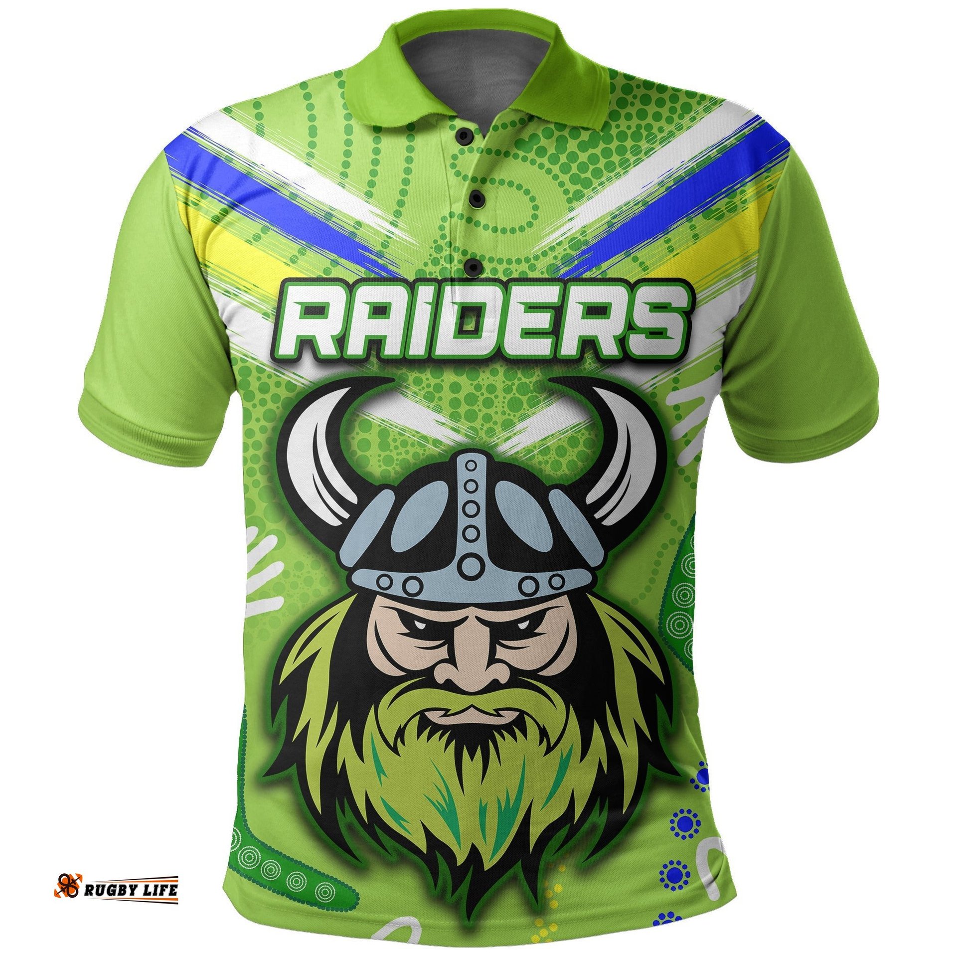 Raiders Polo Shirt Aboriginal Simple - Amazing Aussie