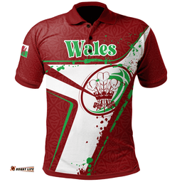 Custom Text Wales Rugby Personalised Polo Shirts - Welsh Rugby - Amazing Aussie