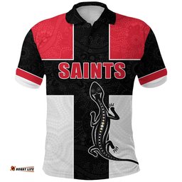 Saints Simple Indigenous Polo Shirt Brave St Kilda - Amazing Aussie
