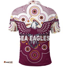 Manly Warringah Sea Eagles Polo Shirt 2022 Indigenous Vibes - Amazing Aussie