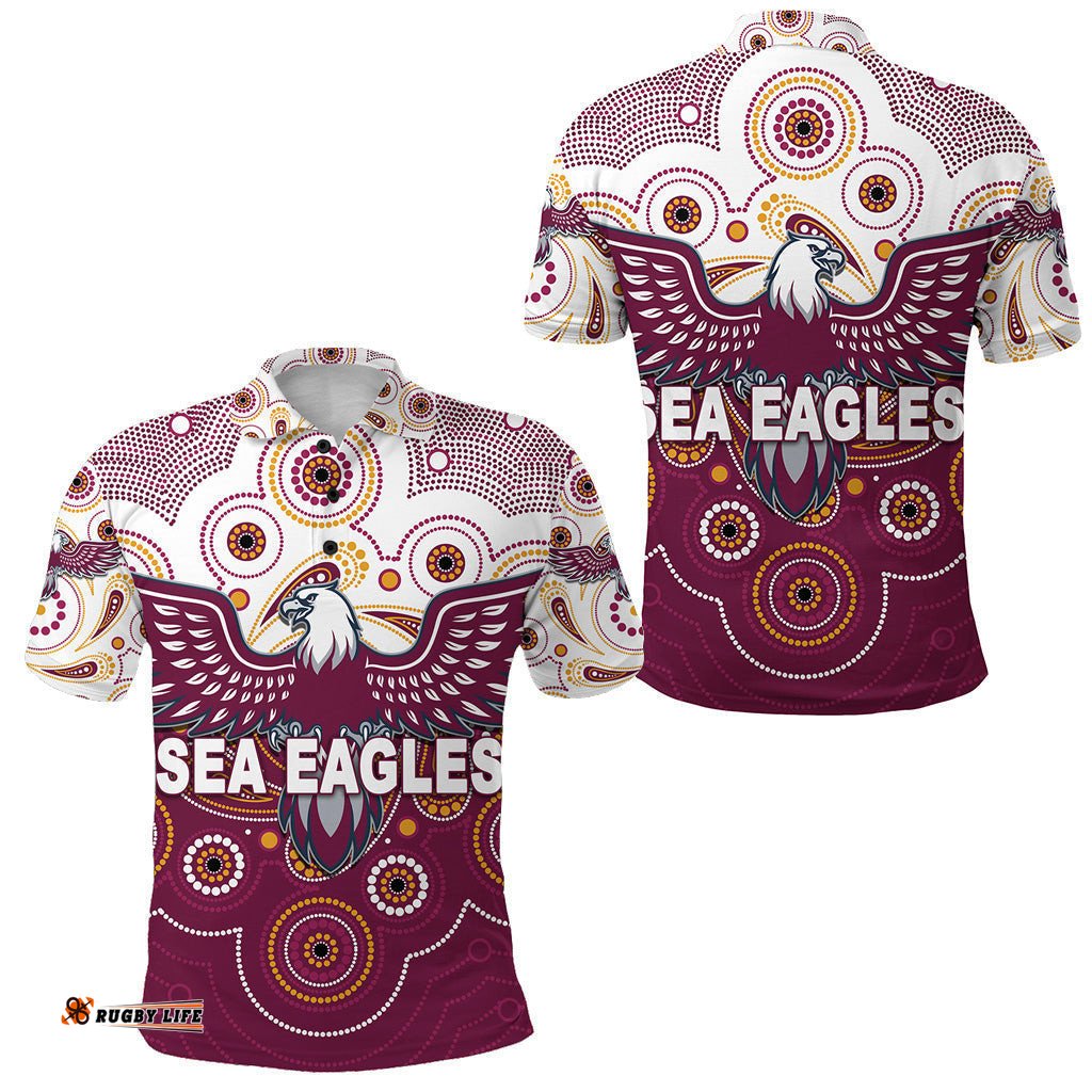 Manly Warringah Sea Eagles Polo Shirt 2022 Indigenous Vibes - Amazing Aussie