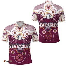 Manly Warringah Sea Eagles Polo Shirt 2022 Indigenous Vibes - Amazing Aussie