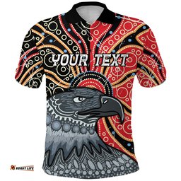 Custom Personalised Aboriginal Dot Polo Shirt Eagles Victory - Amazing Aussie