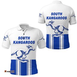 South Alice Football Club Polo Shirt South Kangaroos Original - White - Amazing Aussie