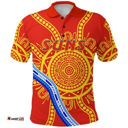 Suns Football Polo Shirt Royal Gold Coast - Amazing Aussie