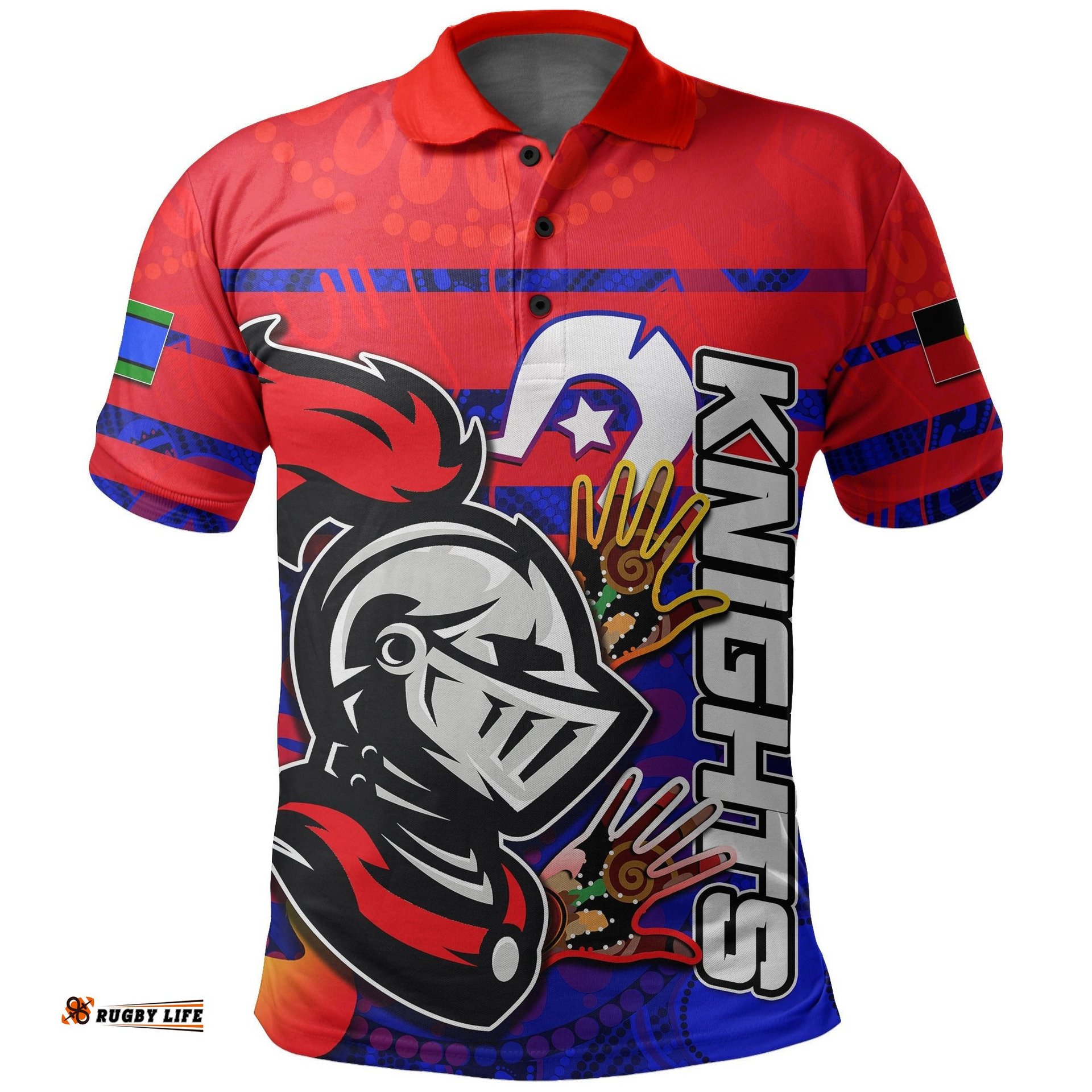 Custom Personalised NAIDOC Knights Polo Shirt Naidoc Patterns No.1 - Amazing Aussie