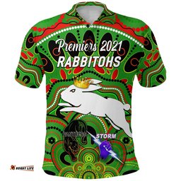 South Sydney Rabbitohs Polo Shirt 2021 Indigenous Premiers - The King - Green - Amazing Aussie