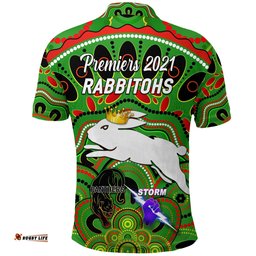 South Sydney Rabbitohs Polo Shirt 2021 Indigenous Premiers - The King - Green - Amazing Aussie