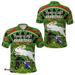 South Sydney Rabbitohs Polo Shirt 2021 Indigenous Premiers - The King - Green - Amazing Aussie