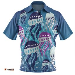 Amazing Aussie Australia Aboriginal Aboriginal Art Painting With Jellyfish Polo Shirt