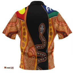 Amazing Aussie Australia Aboriginal Custom Indigenous Rainbow Serpent Inspired Polo Shirt