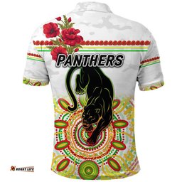 Panthers ANZAC Polo Shirt Indigenous Vibes - White - Amazing Aussie