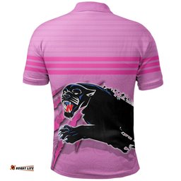 Panthers Polo Shirt Aboriginal Dot Patterns Pink Style - Amazing Aussie