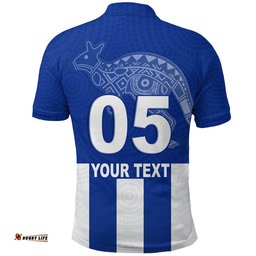 Custom Personalised Roos Indigenous Polo Shirt North Melbourne Football - Custom Text and Number - Amazing Aussie