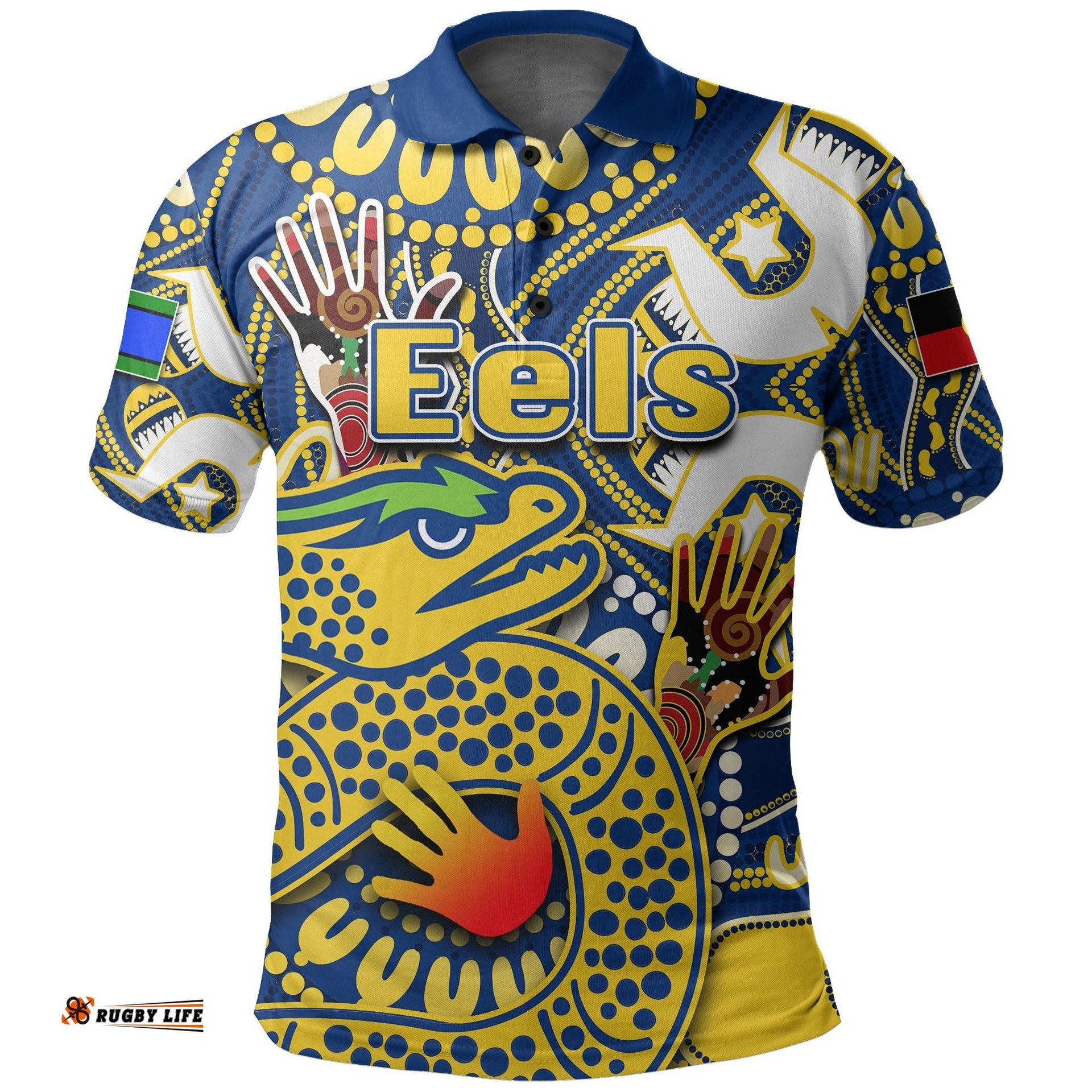 Custom PersonalisedNAIDOC Parramatta Eels Polo Shirt Naidoc Patterns - Amazing Aussie