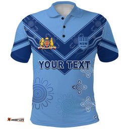 Custom Personalised NSW Blues Indigenous Rugby Polo Shirt New South Wales - Amazing Aussie