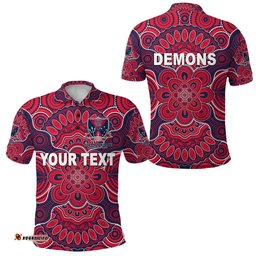 Custom Personalised Melbourne Demons Indigenous Polo Shirt Football 2021 Version - Amazing Aussie