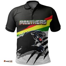 Custom PersonalisedPanthers Polo Shirt Aboriginal Dot Patterns - Amazing Aussie