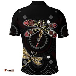 Aboriginal Dot Polo Shirt Butterfly Victory - Amazing Aussie