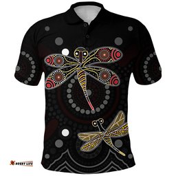 Aboriginal Dot Polo Shirt Butterfly Victory - Amazing Aussie