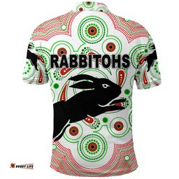 South Sydney Rabbitohs Polo Shirt 2021 Indigenous Vibes - White - Amazing Aussie