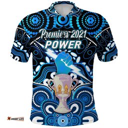 Port Adelaide Power Indigenous Polo Shirt Football 2021 Premiers - Trophy - Amazing Aussie