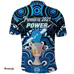 Port Adelaide Power Indigenous Polo Shirt Football 2021 Premiers - Trophy - Amazing Aussie