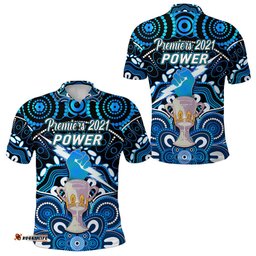 Port Adelaide Power Indigenous Polo Shirt Football 2021 Premiers - Trophy - Amazing Aussie