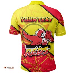 Custom Personalised Western Reds Polo Shirt Kangaroos - Amazing Aussie