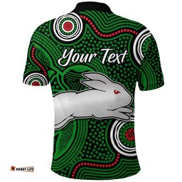 Custom Personalised Rabbitohs Indigenous Polo Shirt Simple Green - Amazing Aussie
