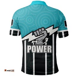 Port Adelaide Polo Shirt Power Aboriginal Dot Circles - Amazing Aussie