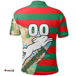 Custom Personalised Rabbitohs Polo Shirt Aboriginal Sport Style - Amazing Aussie
