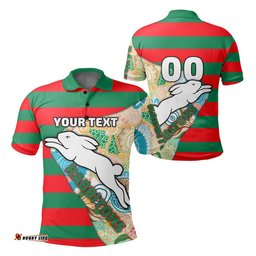 Custom Personalised Rabbitohs Polo Shirt Aboriginal Sport Style - Amazing Aussie