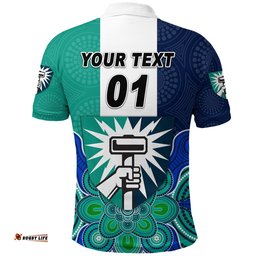 Custom Personalised Peel Thunder Football Club Polo Shirt Thunder Indigenous Version, Custom Text And Number - Amazing Aussie