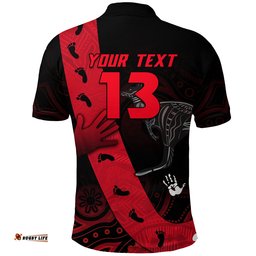 Custom Personalised Bombers Indigenous Polo Shirt - Custom Text and Number - Amazing Aussie