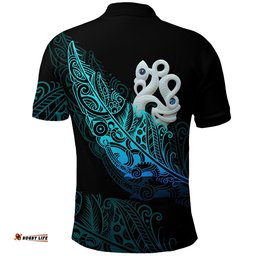 Aotearoa Polo Shirt Fern Mix Manaia Matau - Amazing Aussie