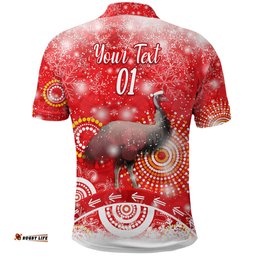 Custom Personalised Australian Emu Christmas Polo Shirt Original Style - Red - Amazing Aussie