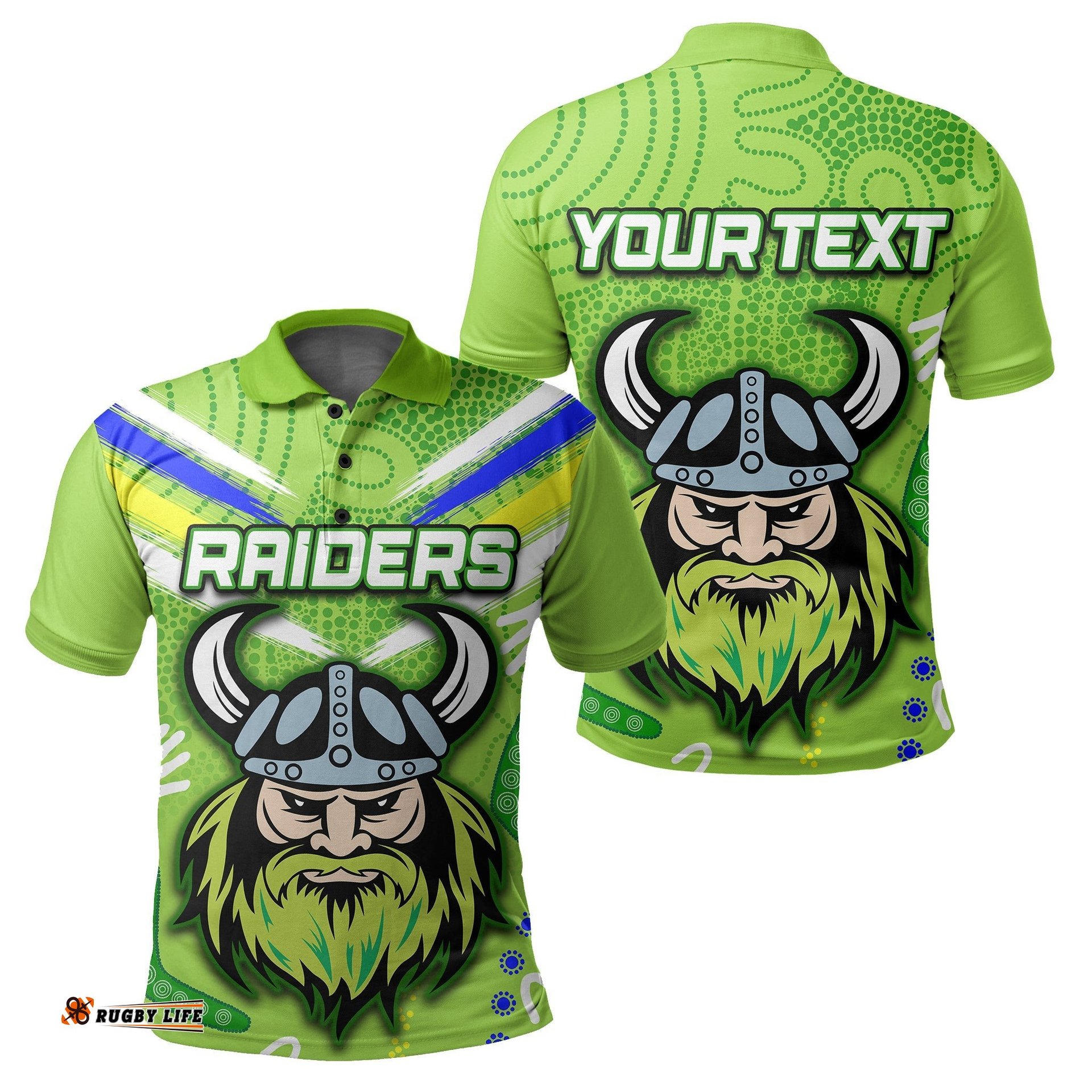 Custom Personalised Raiders Polo Shirt Aboriginal Simple - Amazing Aussie