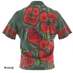 Amazing Aussie Australia Aboriginal Aboriginal Style Australian Poppy Flower Background Polo Shirt